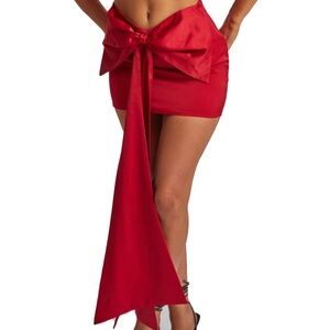 Red bow MiniSkirt 💔 Christmas party!!